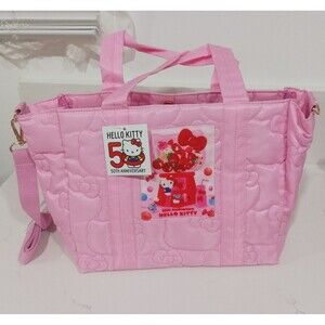 Hello Kitty 50 anniversary quilted pink bag.
